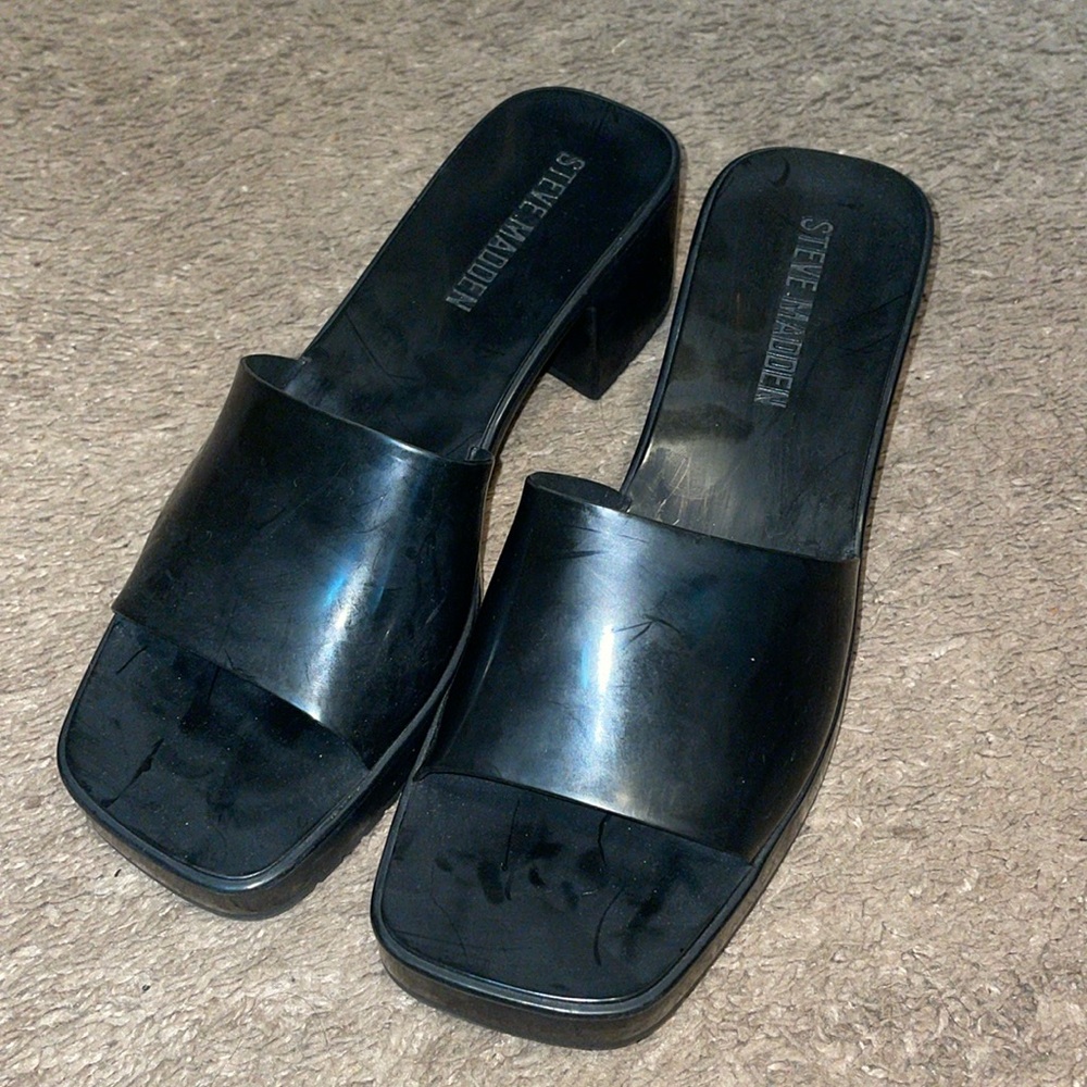 Steve Madden Harlin Heeled Black Sandals